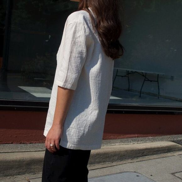 Atelier Delphine April Top Half Sleeve Kinari Ivory Cotton Gauze Large NWOT $210 - Picture 6 of 15
